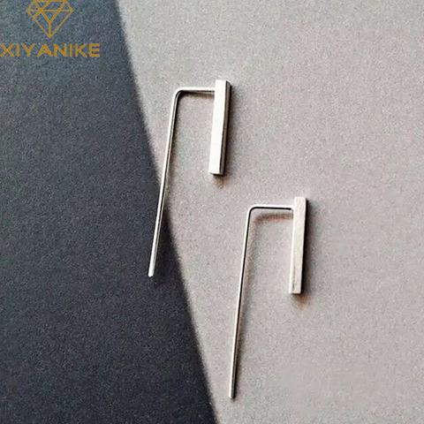 XIYANIKE-pendientes de broche a la moda para mujer, Plata de Ley 925, joyería geométrica Simple para mujer, regalos de San Valentín ► Foto 1/5