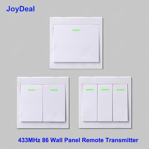 Panel transmisor inalámbrico de pared para el hogar, 433 Mhz, 86, 1, 2 y 3 botones, RF TX, interruptor de Control remoto para sala de estar y dormitorio ► Foto 1/6