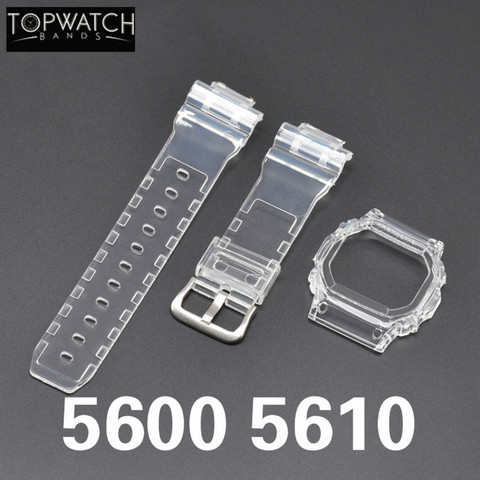 Transparente correa de goma para DW5600 GW-M5610 G-5600 G-5000 reemplazo banda pulsera Correa impermeable bisel nuevo ► Foto 1/6