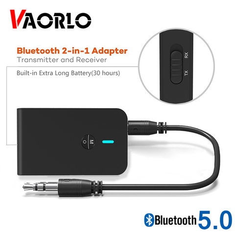 AptX-adaptador inalámbrico de Audio de baja latencia, 5,0 Bluetooth Transmisor receptor, 2 en 1, para coche, TV, PC, altavoz, auriculares, Jack Aux de 3,5 MM ► Foto 1/6