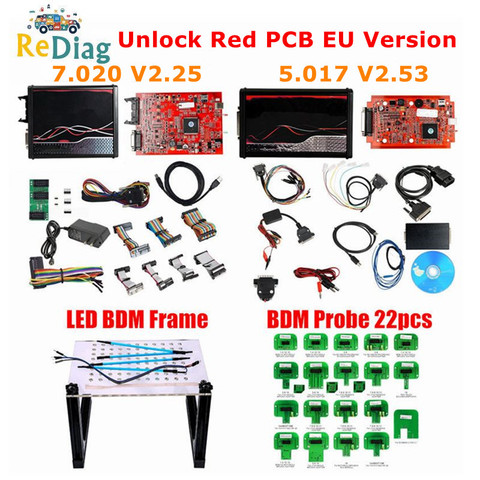 Herramienta de sintonización de coche y camión, accesorio V2 V5.017 ECU OBD2, programador 7.020 V2.25 PCB rojo versión UE k-suite V2.53/V2.25 ECU ► Foto 1/6