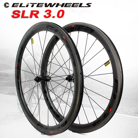 ELITEWHEELS-juego de ruedas de carbono 700C A2, superficie de freno AERO, Tubular, cubierta, sin cámara, para bicicleta de carretera, SLR 3,0 ► Foto 1/6