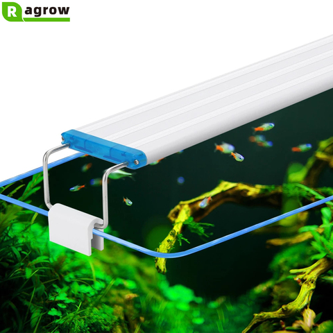 Luz LED superfino para acuario, Paisaje de plantas acuática, lámpara de Clip brillante, azul y blanco, 18-71cm ► Foto 1/6