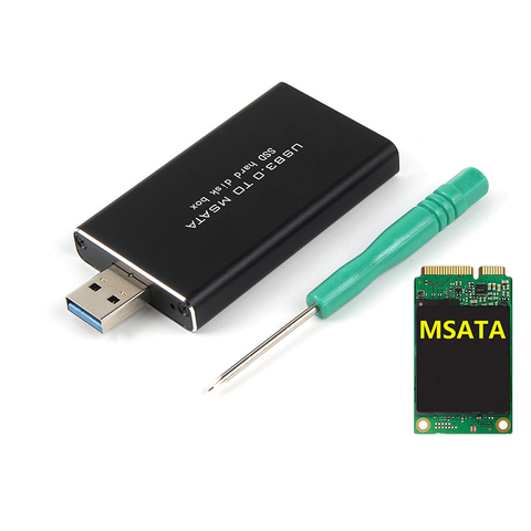 Adaptador de disco duro MSATA a USB3.0 a mSATA, caja móvil de disco duro externo de 5Gbps, USB 3,0 a mSATA SSD, ASM1153E ► Foto 1/6