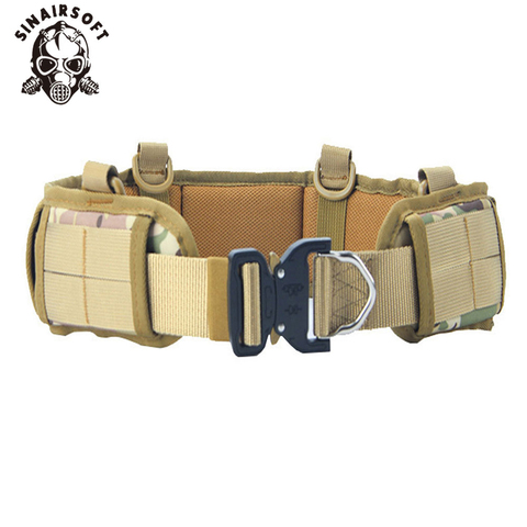 Cinturón militar Molle para hombre, cinturón táctico exterior de combate suave acolchado CS, equipo multiusos ajustable de caza Airsoft ► Foto 1/6