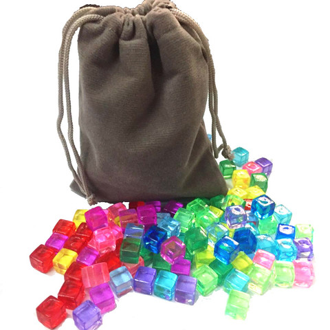 100 unids/set con bolsa transparente Grey Esquina cuadrada de cristal de colores dados pieza de ajedrez ángulo recto tamiz cubo rompecabezas juego de 8mm ► Foto 1/5