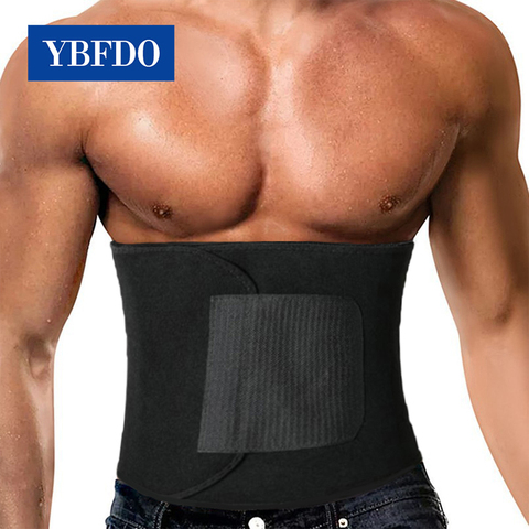 YBFDO hombres entrenador de pérdida de peso de la cintura de adelgazamiento de cuerpo Fitness Correa Sauna sudor Trimmer de correas de compresión faja ► Foto 1/6