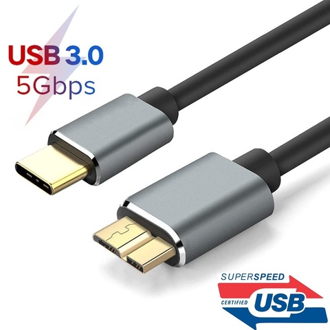 Cable Micro B USB 3,0, Cable de datos macho a macho, carcasa de HDD, SSD, para Samsung Seagate WD ► Foto 1/6