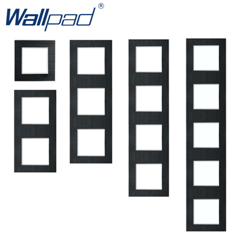 Wallpad de aleación de aluminio de Panel negro marco Hotel Panel 86*86mm 146*86mm 172*86mm 258*86mm 344*86mm 430*86mm marco solo ► Foto 1/6