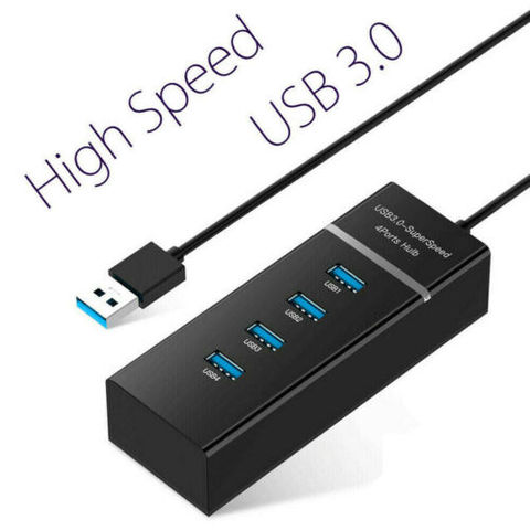 HUB de alta velocidad con 4 puertos USB 3,0, multidivisor de expansión para escritorio, PC, portátil, adaptador de 4 puertos para disco U, cargador de teclado ► Foto 1/6