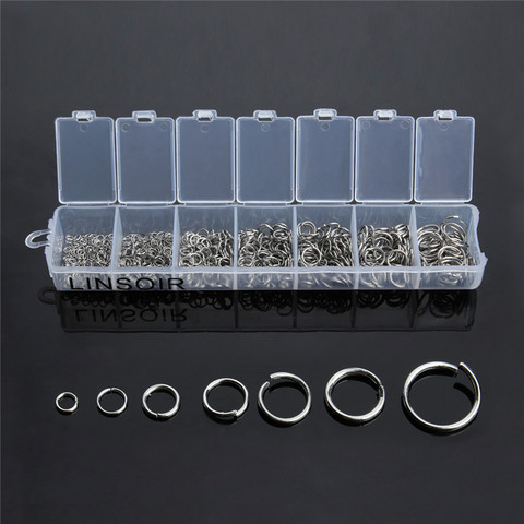 1 caja de anillos abiertos de acero inoxidable, conectores de anillos partidos para bricolaje, fabricación de joyas, accesorios para manualidades, 3-10mm ► Foto 1/6