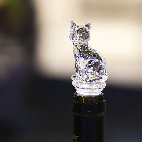 Tapón de botella de vino Animal, tapón de silicona para champán, tapa con sello para perro y gato bonito ► Foto 1/6