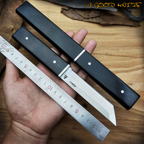 Cuchillo táctico japonés cuchillos de hoja fija mango de ébano, scabbard de madera afilado Cuchillo de caza serie herramienta estilo samurai ► Foto 1/6