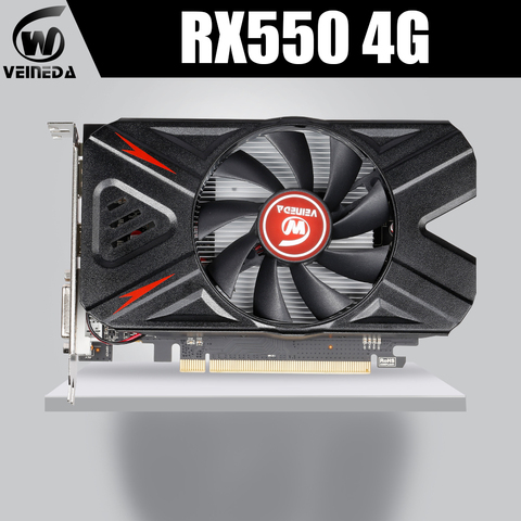 VEINEDA tarjeta gráfica rx 550 4G AMD GDDR5 128bit 1183MHz 5000MHz 14nm DP DVI 512 unidades 14nm rx550 4gb tarjeta de video ► Foto 1/6