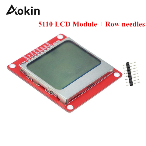 Aokin Electrónica Inteligente 84*48 84x84x LCD Monitor de módulo de pantalla retroiluminación blanca adaptador PCB pantalla Nokia 5110 para Arduino ► Foto 1/4