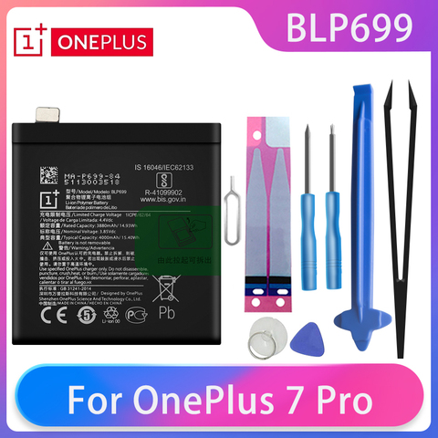 OnePlus-Batería de teléfono OnePlus 7 Pro One Plus 7Pro, Original, BLP699, 4000mAh, alta capacidad, baterías de teléfono, herramientas gratuitas, AKKU ► Foto 1/6