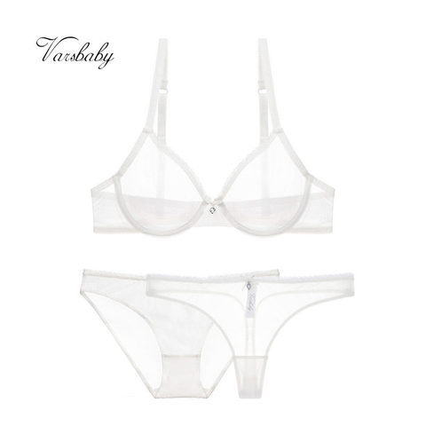 Varsbaby-ropa interior transparente, sujetador transparente sin forro, bragas y tangas, conjunto de 3 Uds., 32-42CDE ► Foto 1/6