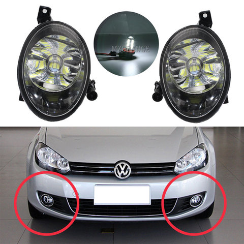 Luces LED de niebla para VW Golf 6 MK6 2009-2013 Luz de niebla para Jetta 6 Caddy Touran Tiguan 2011-2016 cubierta de luz antiniebla Grill marco ► Foto 1/6