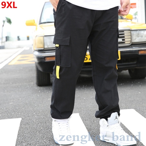 Pantalones de sección delgada para hombre, monos de marca de talla grande, pantalones deportivos holgados de talla grande, pantalones para correr informales ► Foto 1/5