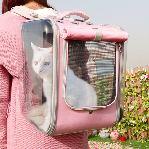Mochila porta gato para mascotas, bolsa de viaje transpirable para gatos, bolso de hombro para perros pequeños, gatos, Embalaje portátil, suministros para mascotas ► Foto 1/6