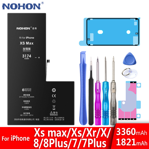 NOHON-Batería de repuesto Original para iPhone, pila de alta capacidad para iPhone XS MAX XR X 8 7 Plus 7 Plus 8Plus ► Foto 1/6