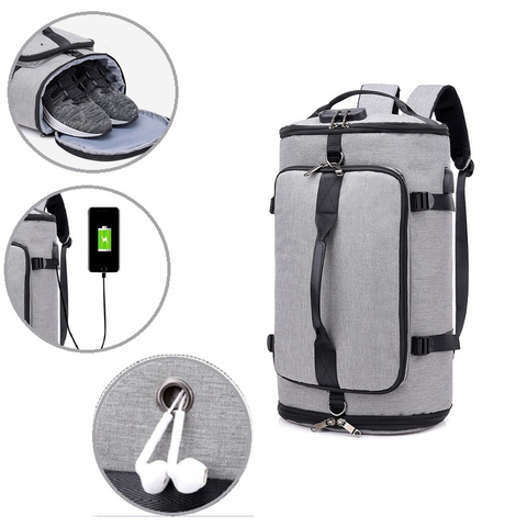 Mochila deportiva multifunción para hombre, bolsa de negocios con carga USB, Maleta de viaje impermeable, bolso de ordenador portátil ► Foto 1/6