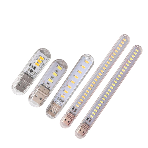 Mini lámpara para lectura de libros, luz nocturna de escritorio portátil, USB, 5V, 3, 8 y 24 LED, Ultra brillante, SMD5730, cuentas de luz para banco de energía, PC y portátil ► Foto 1/6