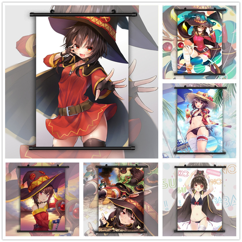 KonoSuba Megumin-póster de pared de manga, desplazamiento de Anime ► Foto 1/6