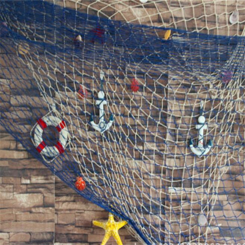 Red de pesca, concha de mar, estrella de mar, colgante, decoración de la pared del hogar, tema náutico del océano, decoración del hogar ► Foto 1/6