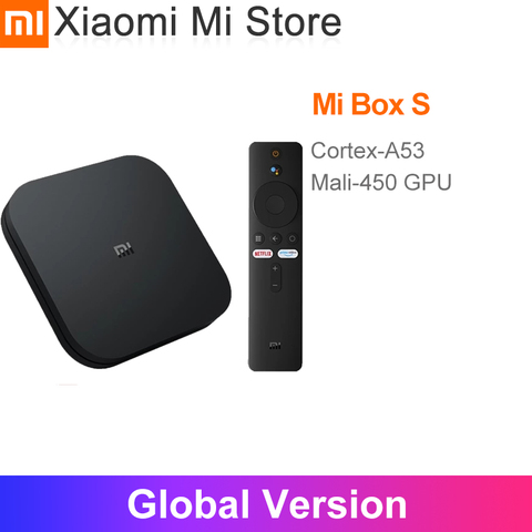 Nueva versión Global Xiaomi Mi caja de S 4K HDR Cortex-A53 Quad Core Android 8,1 Dispositivo de TV inteligente 2GB 8GB HDMI 2,0 a 2,4G/5,8G Mali-450 ► Foto 1/6