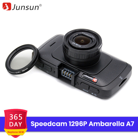 Junsun Ambarella A7LA70 coche DVR Dash Cámara GPS con Speedcam France CPL Full HD 1080 p 60Fps grabadora de Video antiradar auto los registradores ► Foto 1/6