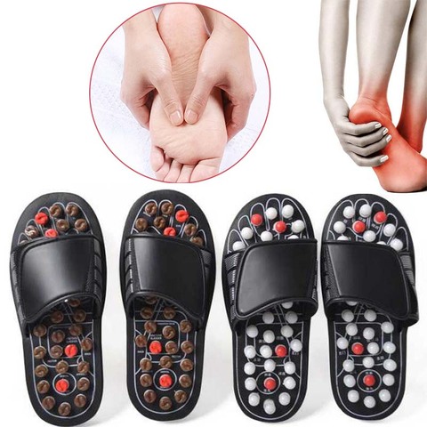 Zapatillas de acupuntura del pie para hombres y mujeres, sandalias de masaje Shiatsu, terapia de acupresión, zapatos masajeadores Unisex ► Foto 1/6