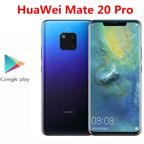 Original HuaWei Mate 20 Pro 4G LTE móvil teléfono 40.0MP + 20.0MP + 8.0MP + 24.0MP Kirin 980 de 6,39 
