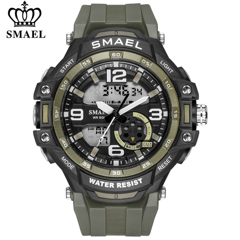 SMAEL-relojes deportivos para hombre, de cuarzo, analógico, LED, Digital, militar, resistente al agua, Masculino ► Foto 1/6