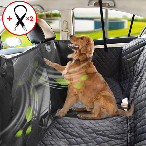 Protector para asiento de coche para perros, tapete impermeable para mascotas, hamaca, cojín, Protector de asiento trasero con cremallera y bolsillos, Oxford ► Foto 1/6