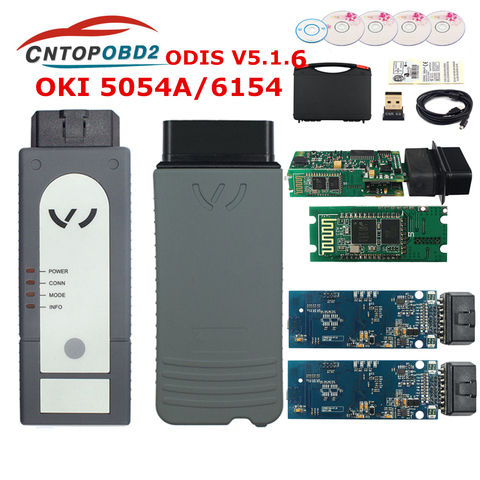 Herramienta VAG de diagnóstico para coche, utensilio con chip completo ODIS 5054A Original OKI, con bluetooth AMB2300 V5.1.6, con Keygen 6154 wifi UDS ► Foto 1/6