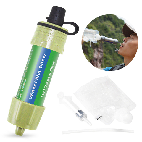 La supervivencia al aire libre de purificador de agua filtro de agua pajilla Mini filtro para agua sistema de filtración para actividades al aire libre de emergencia de la vida ► Foto 1/6