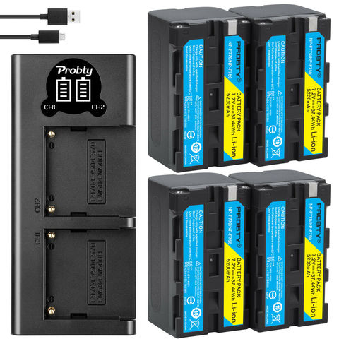 5200mAh NP-F770 NP-F750 NP F770 np f750 NPF770 750 batería + Cargador USB LED para Sony NP-F550 NP-F770 NP-F750 F960 F970 ► Foto 1/1