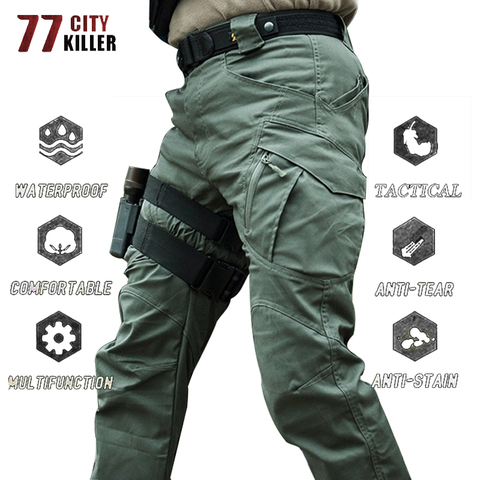 Táctico militar pantalones impermeable SWAT de ciudad combate pantalones hombres Multi-bolsillos resistente al desgaste pantalones de talla grande S-5XL ► Foto 1/6