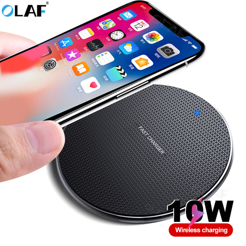 Olaf-Adaptador de carga inalámbrica para móvil, Cargador rápido inalámbrico de inducción Qi para iphone 11 Pro, 8, 10W, Samsung S10, S9 Plus ► Foto 1/6