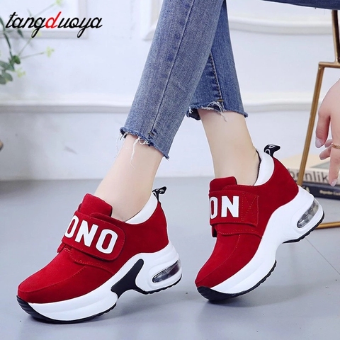 Plataforma de cuña zapatillas de deporte zapatos de mujer Zapatillas de deporte casuales zapatos mujer Zapatos negro zapatillas rojas mujer tenis Femenino ► Foto 1/6