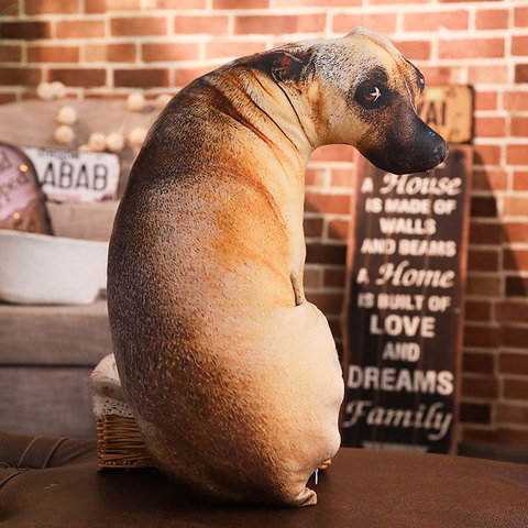 Almohada de peluche de imitación 3D para perro, cojín con estampado creativo de animales, almohada para el sofá, decoración de algodón de dibujos animados ► Foto 1/6