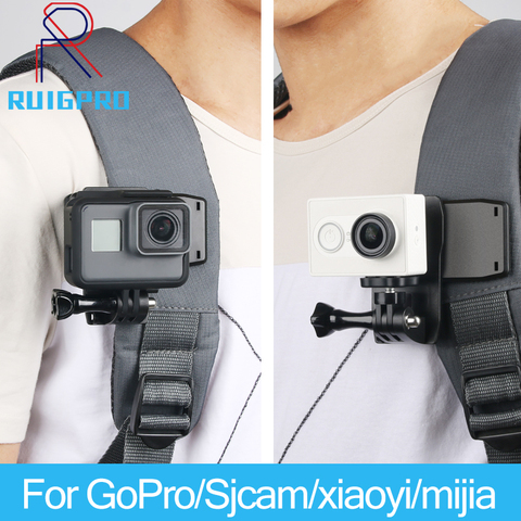 Rotar mochila Clip abrazadera de montaje para GoPro héroe/9/8/7/6/5/4/3 + 3 Xiaomi Yi 4K Lite SJCAM SJ4000 H9/H9R accesorios para Cámaras Deportivas ► Foto 1/6