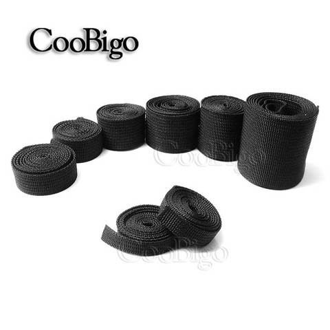 Equipo de 5 yardas de cinta de polipropileno negro resistente, cinta de polipropileno de 1cm a 5cm de ancho, lazo trenzado para accesorios de tienda ► Foto 1/6