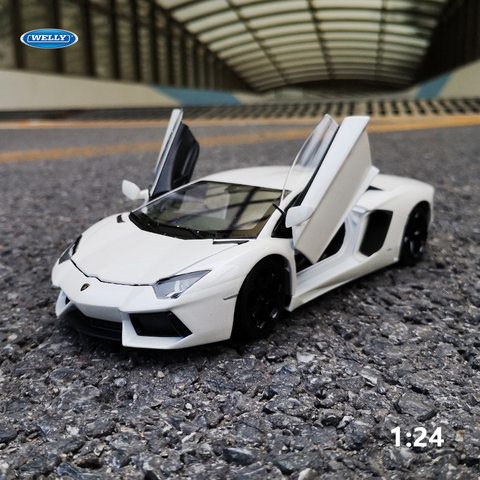 WELLY-modelo de coche a escala para niños, vehículo de juguete en miniatura de aleación de LP700-4, Lamborghini Aventador, escala 1:24, juguetes modelos de automóviles ► Foto 1/6