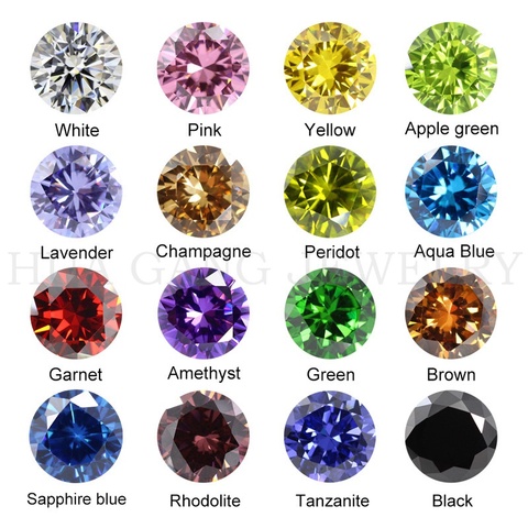 Piedra de Zirconia cúbica Multicolor, forma redonda, corte brillante, pedrería CZ sueltos, gemas de cuentas sintéticas para joyería, 0,8 ~ 12mm AAAAA ► Foto 1/6