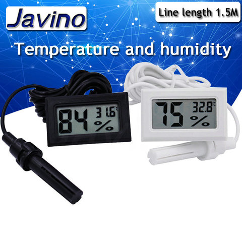 Termómetro digital higrómetro Micro LCD, sensor de temperatura interior, higrómetro, instrumento con cable ► Foto 1/6