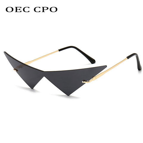 OEC CPO-gafas de sol de gran tamaño para hombre y mujer, lentes de sol sin montura, de una pieza, triangulares, con UV400 ► Foto 1/6