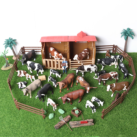 Simulación de La Granja de leche del mundo vaca Toro yak buey almizclero educativos estatuilla/modelo de animal juguete regalo para niños ► Foto 1/6