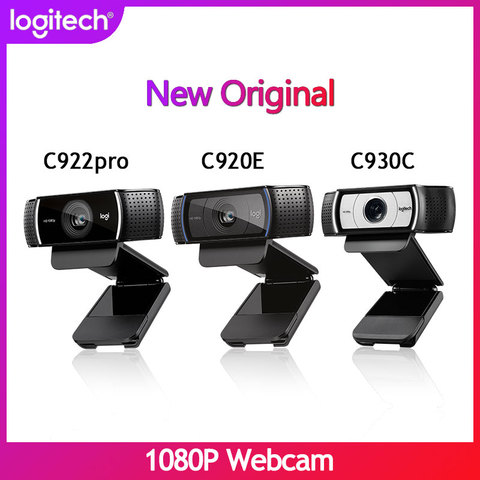 Logitech-cámara web Full HD C922, C920E, C930C, 1080P, enfoque automático, pantalla panorámica, Videollamada y grabación, adecuada para ordenador ► Foto 1/6